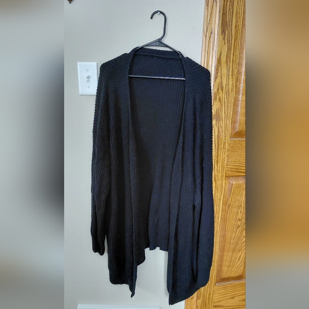 SHEIN Black Open Front Cardigan